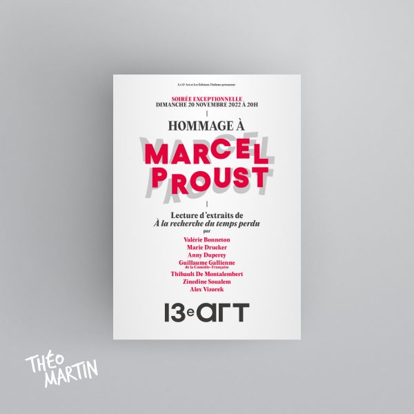 Affiche de la soirée hommage à Marcel Proust au 13e Art.